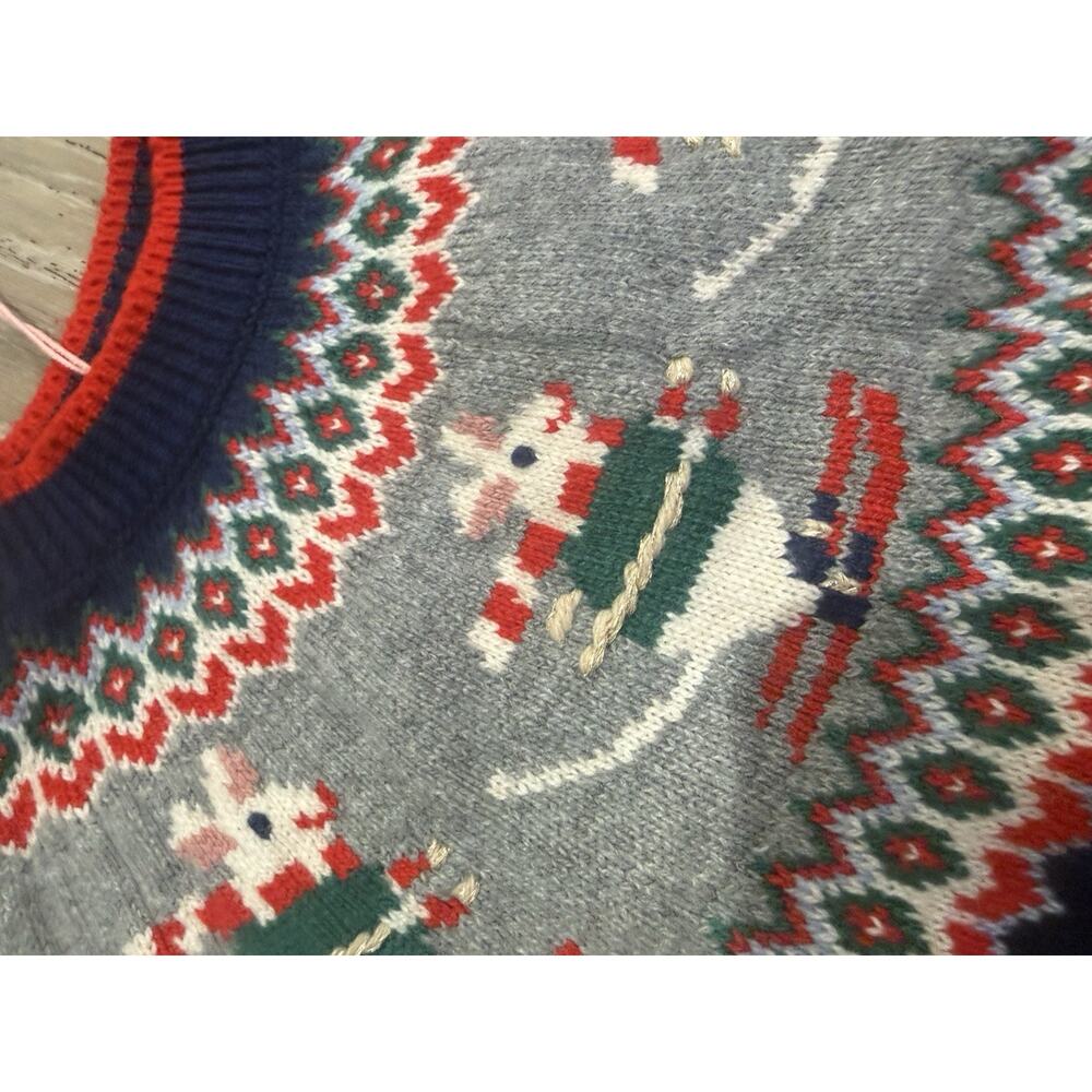Mini Boden Christmas Festive Mice Sweater Fair Isle Knit NWT New 3-4 - Picture 2 of 5